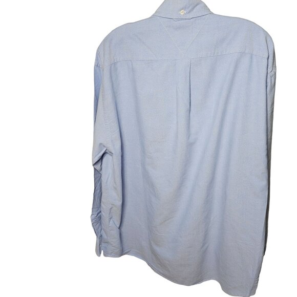 Tommy Hilfiger Mens Button-Up Shirt L Blue 100% Cotton - Picture 6 of 6